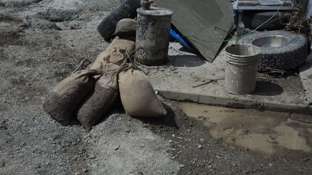 Dirt and debris are seen in Savona, B.C. on Tuesday July 2, 2024.