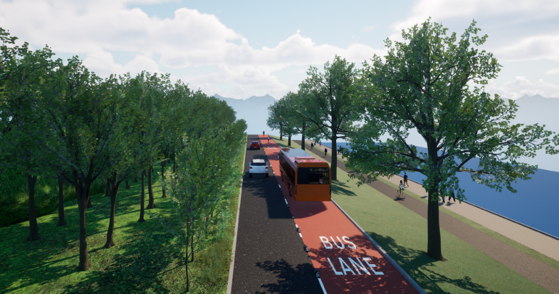 Option "C", Park Drive towards Lumberman’s Arch. (Courtesy City of Vancouver)