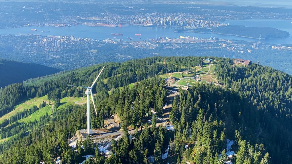 Aerial view from Grouse Mountain in summer.