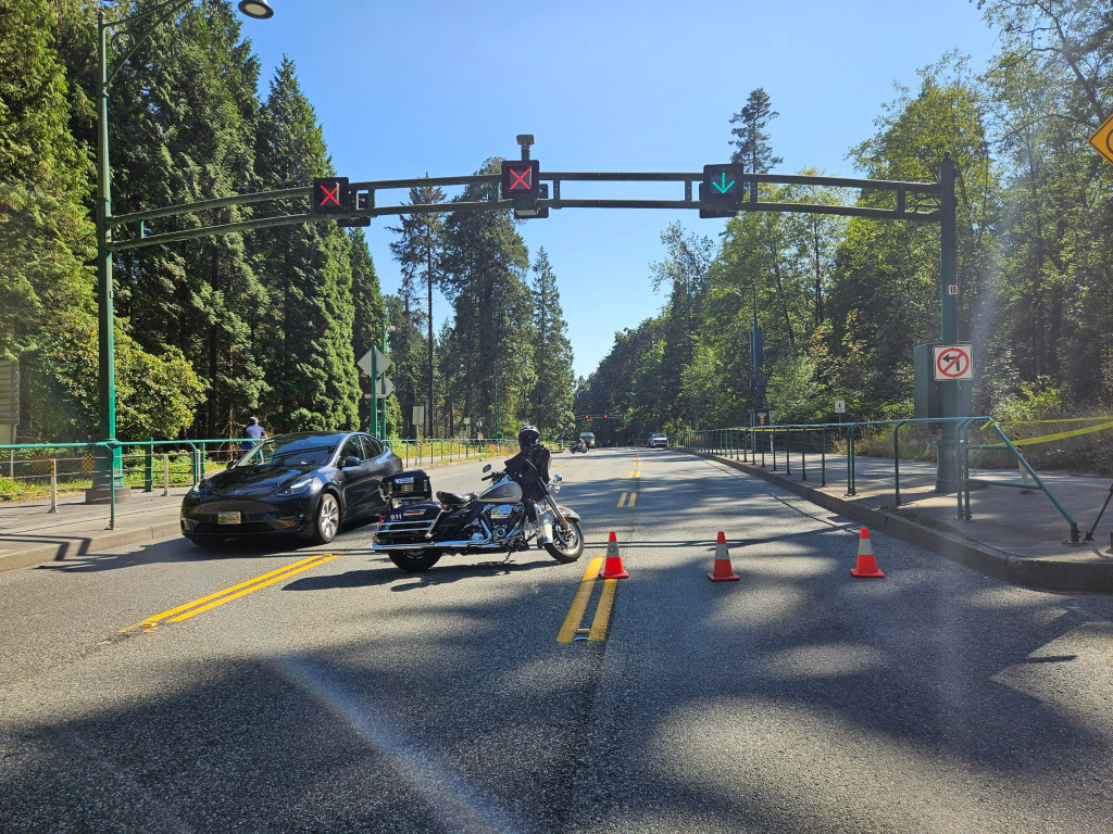 Motorcyclist dies after being hit by fire truck on Stanley Park Causeway