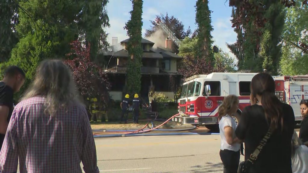 Vancouver Fire Rescue crews respond to a fire near Cypress Street and Arbutus Street on West 16th Avenue.