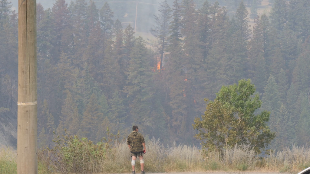 BC Wildfire Service crews action a wildfire in Williams Lake, B.C.