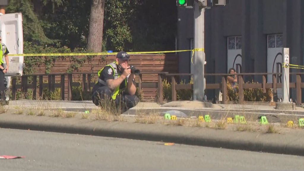 Police investigate a collision in Maple Ridge on Wednesday July 24, 2024.