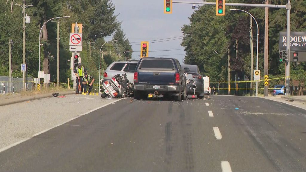 Lougheed Highway shut in Maple Ridge after motorcycle crash