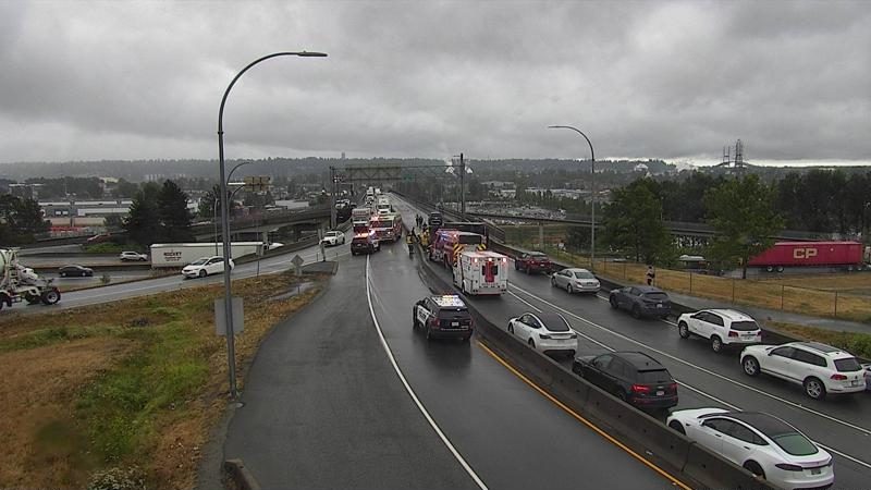 Scene of a crash on the Queensborough bridge