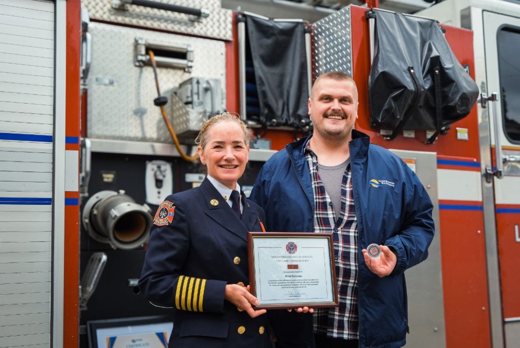 Chief Fry pictured with Brian Donovan.