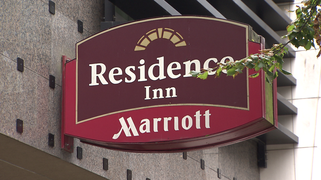 The Residence Inn Marriott Hotel is seen in Vancouver