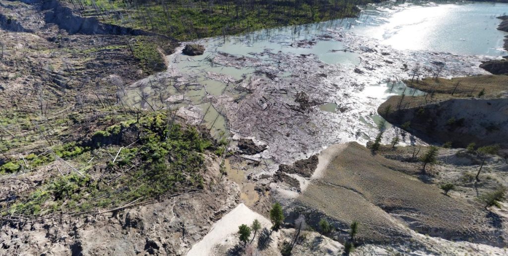 A view from above of the Chilcotin landslide.