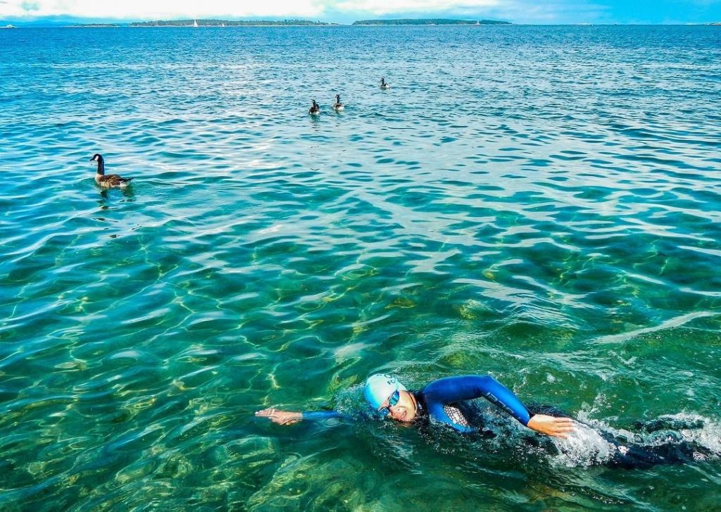 Jill Yoneda is swimming from Victoria to Vancouver to help raise money for the Canuck Place Children's Hospice. (Courtesy Canuck Place)