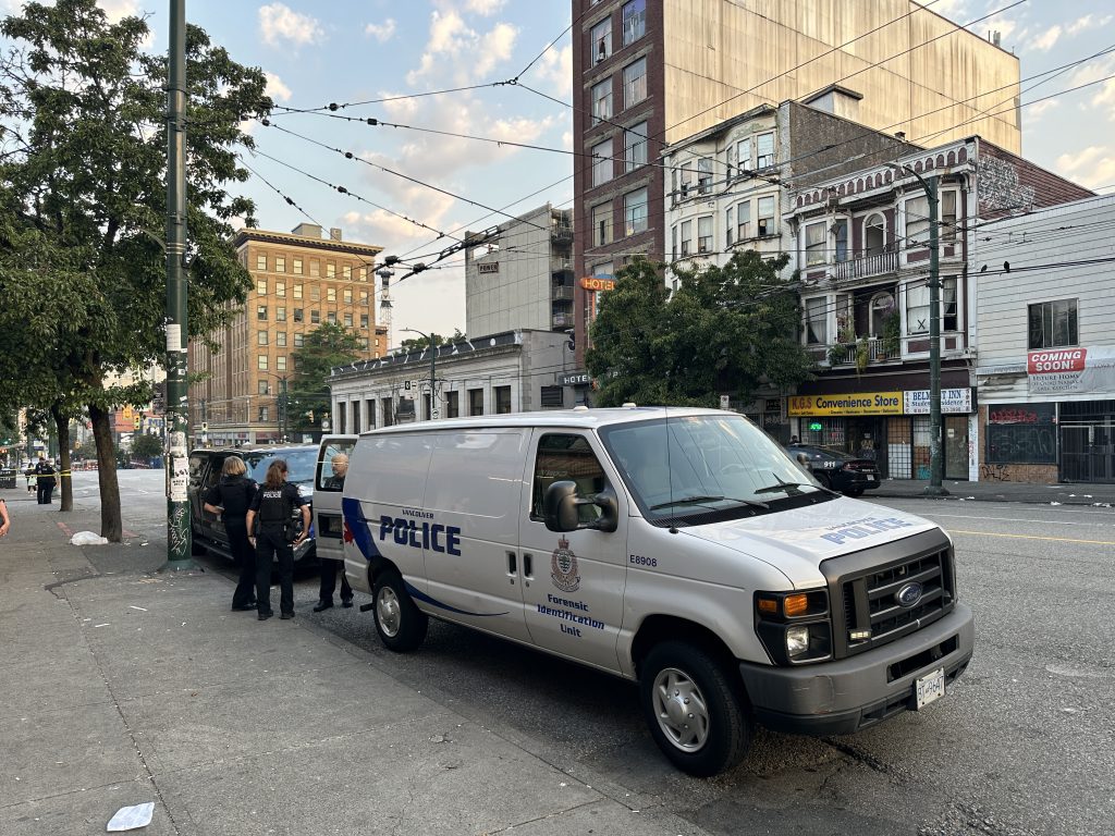 The Vancouver Police Department is investigating what it describes as a "serious incident" in the city's Downtown Eastside Friday morning. (CityNews Image / Mike Lloyd)