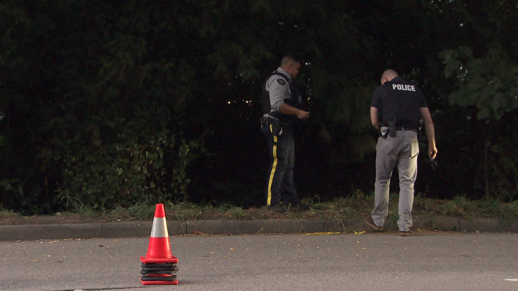 Police investigate near Canada Way and Kensington in Burnaby on Thursday August 15, 2024.