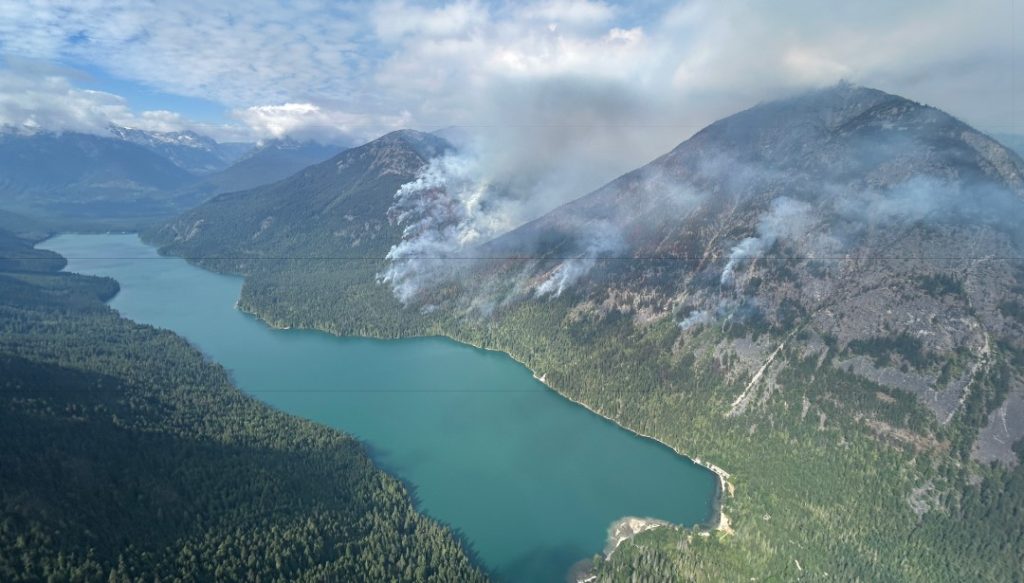 The Birkenhead Lake wildfire on Aug. 16, 2024.