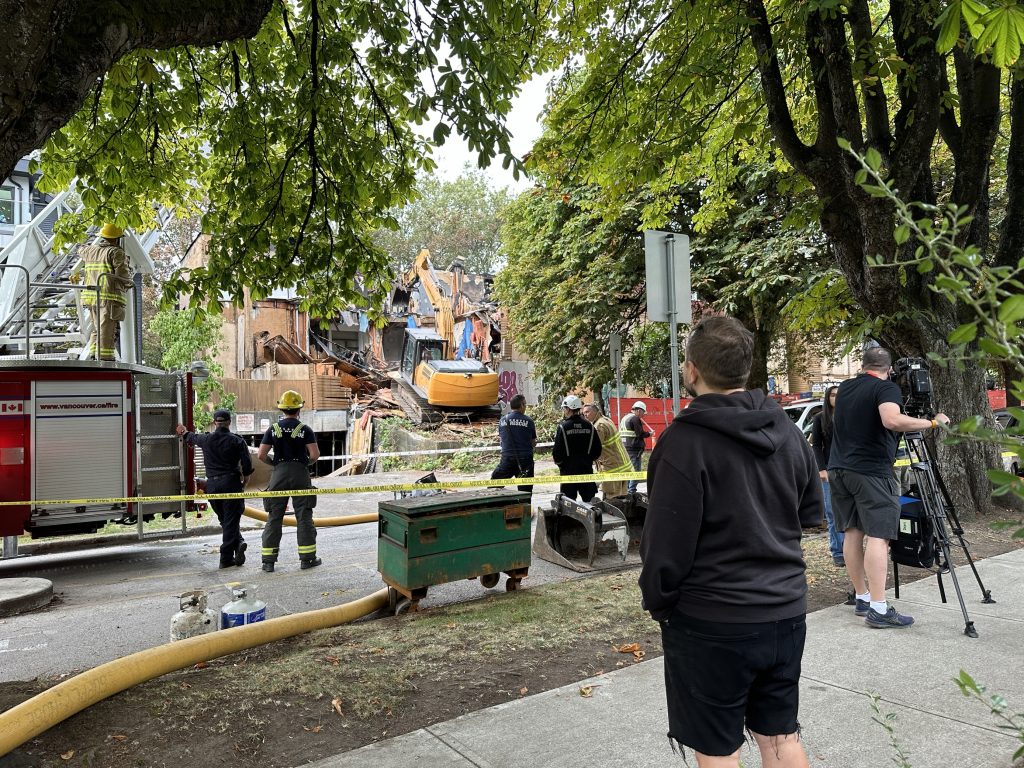 The apartment building in Vancouver's Mount Pleasant neighbourhood has been vacant since July 2023, when more than 70 people were displaced after a major fire broke out. (CityNews Image / Monika Gul)