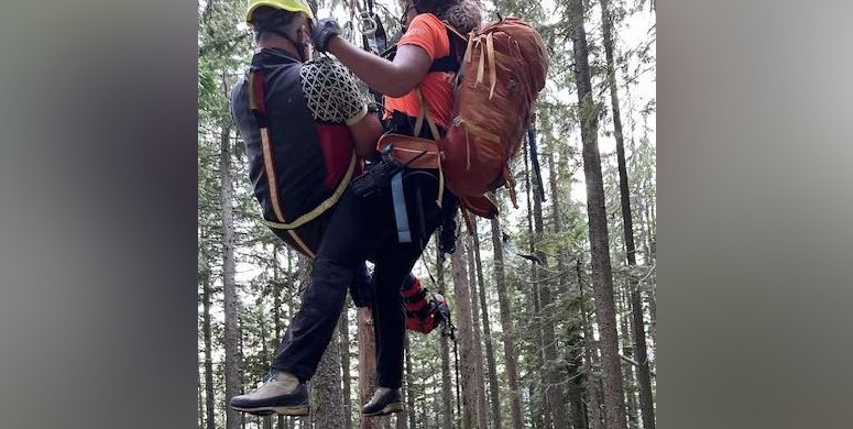 Volunteers at North Shore Rescue had their hands full Saturday, being called out for two separate rescues on Grouse Mountain's BCMC Trail.