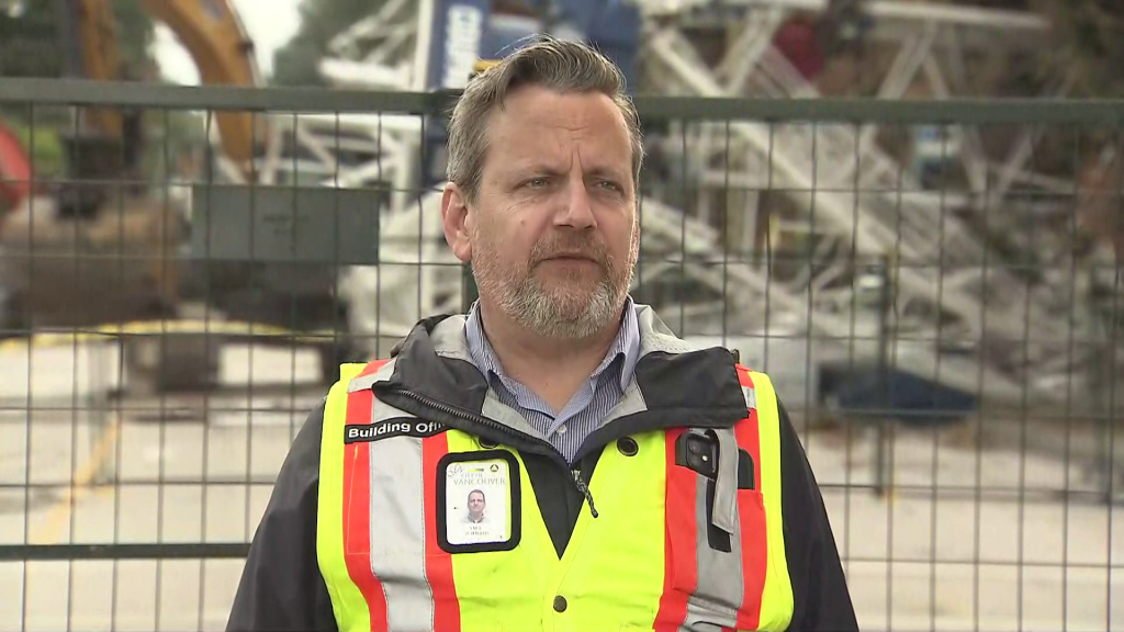 City of Vancouver official Saul Schwebs updates the Dunbar crane collapse and fire in Vancouver