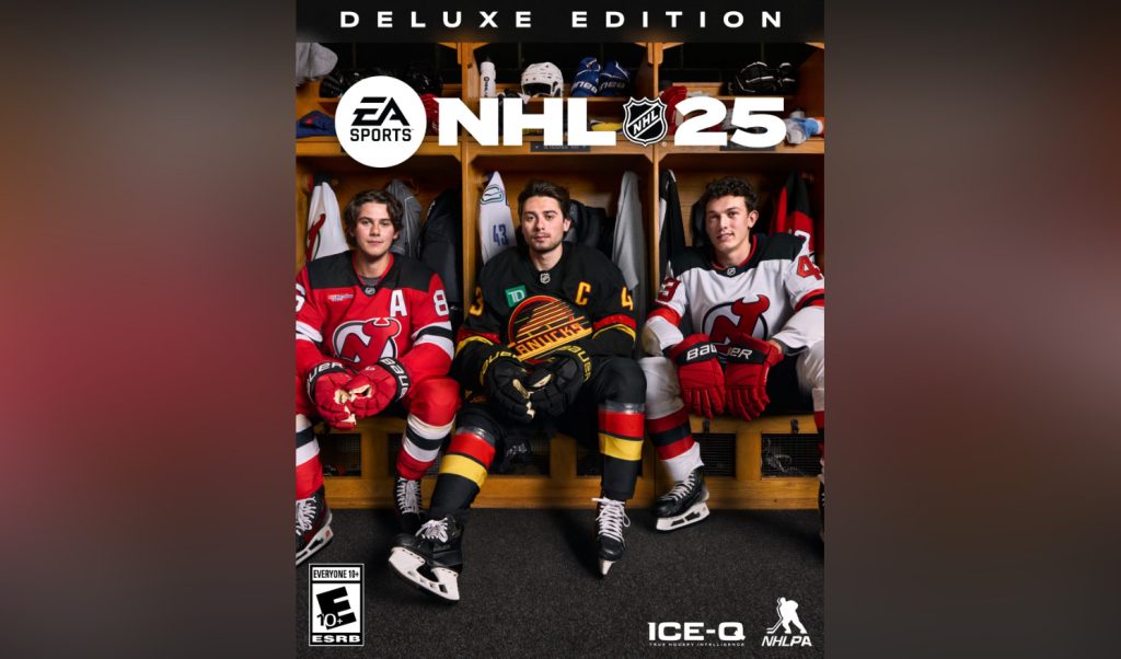 EA Sports has unveiled its NHL 25 cover, featuring Vancouver Canucks Captain Quinn Hughes and his brothers, Luke and Jack.