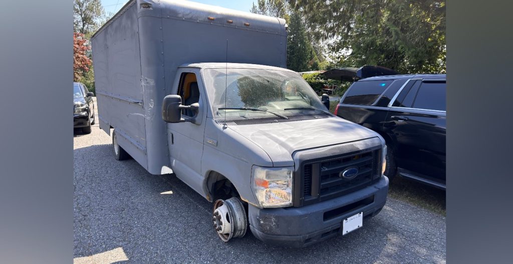 Police recovered a stolen van in Mission last week. When they found it, they discovered it had since been painted grey.