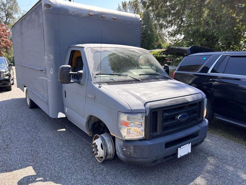 When officers found the stolen van driving on a Forest Service Road in Mission, they discovered it had since been painted grey. 