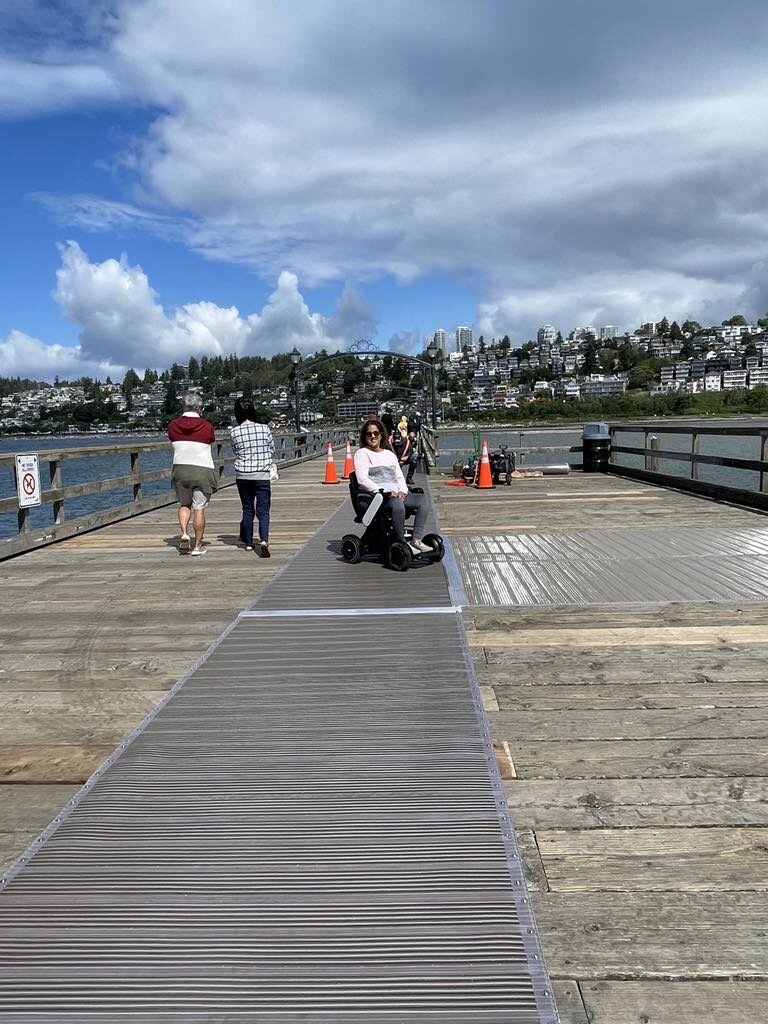 Bains on the mat on the White Rock pier