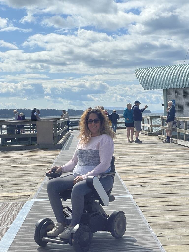 Bains on the mat on the White Rock pier