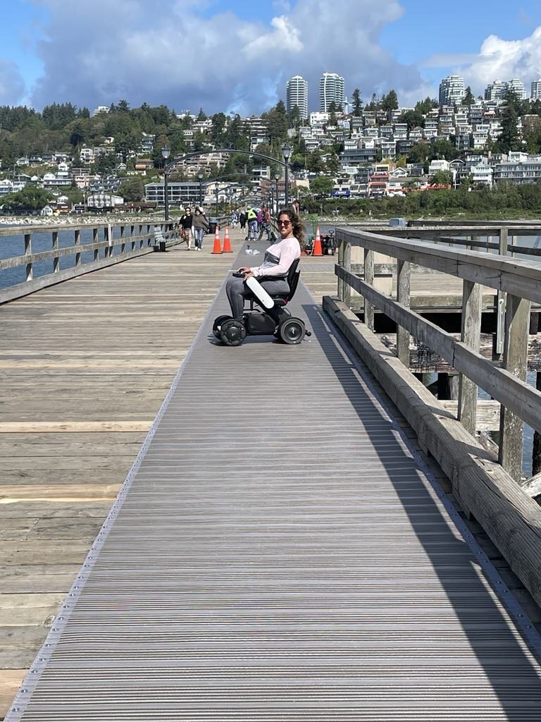 Bains on the mat on the White Rock pier