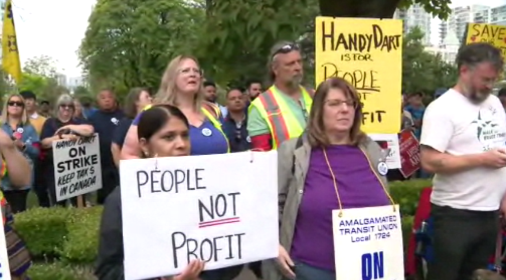 Unionized Metro Vancouver HandyDART workers walked off the job on Tuesday, Sept. 3, 2024. The strike comes after negotiations failed to result in a new deal between the union and employer.