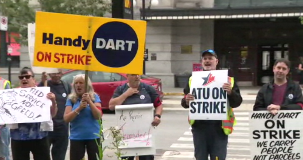 Unionized Metro Vancouver HandyDART workers walked off the job on Tuesday, Sept. 3, 2024. The strike comes after negotiations failed to result in a new deal between the union and employer.