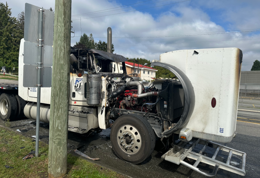 A semi-truck fire shut a portion of 72nd Avenue near 152nd Street on Sept. 3, 2024.