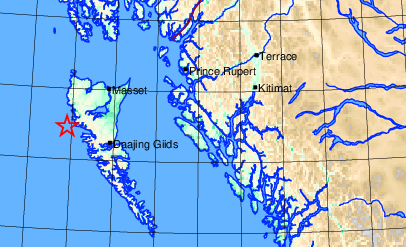 Earthquakes Canada says a magnitude 4.2 earthquake occurred and was lightly felt near Haida Gwaii on Tuesday, Sept. 3, 2024 around 8:15 p.m.