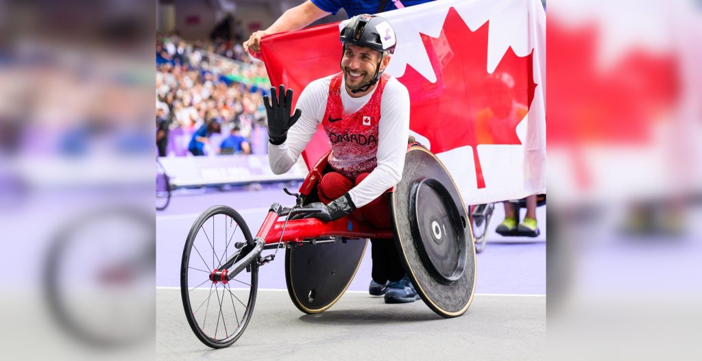 Cody Fournie competes in the Men’s 200m T51 Final at the 2024 Paralympic Games in Paris, France on Tuesday, Sept. 3, 2024. THE CANADIAN PRESS/HO-CANADIAN PARALYMPIC COMMITTEE, Angela Burger