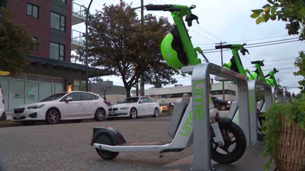 From Thursday, the shareable electric scooters can be rented from a number of docking stations in the East Vancouver area. (CityNews Image)