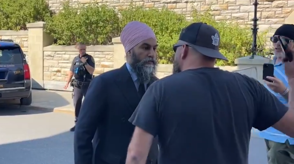 'You got something to say?': NDP leader Jagmeet Singh confronts protester in Ottawa