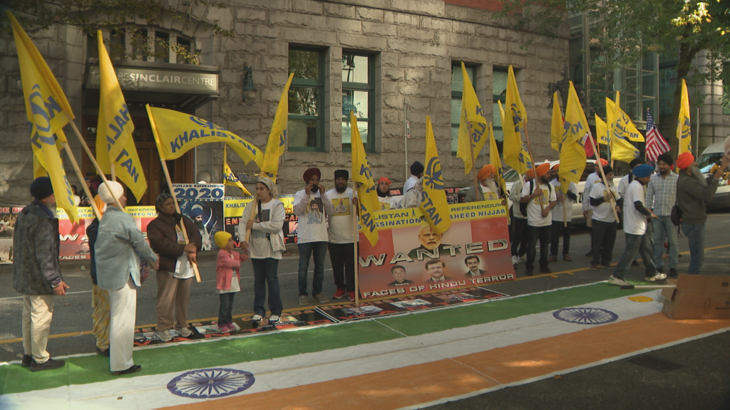 Protesters in Downtown Vancouver continued calls for justice over Nijjar killing