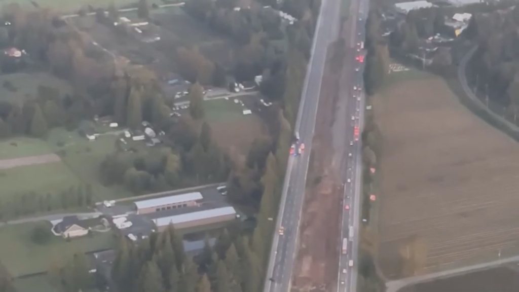 Fatal crash kills motorcyclist, HWY 1 eastbound in Langley closed