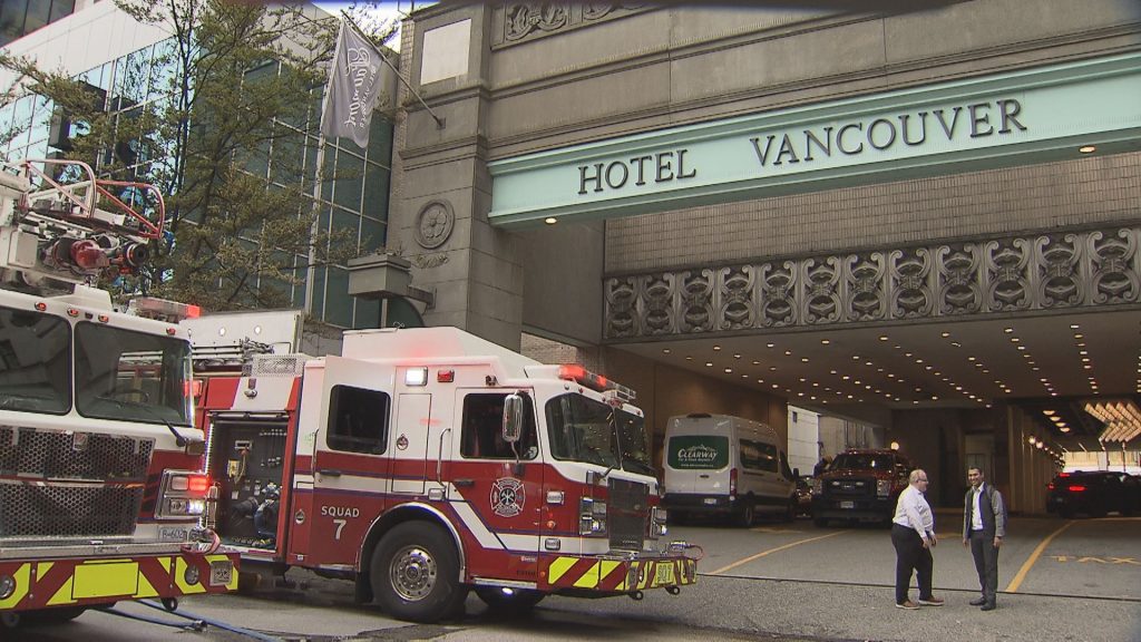 Vancouver Fire Rescue crews were busy late Saturday afternoon, responding to two back-to-back blazes -- one in a restaurant, the other in a parkade.