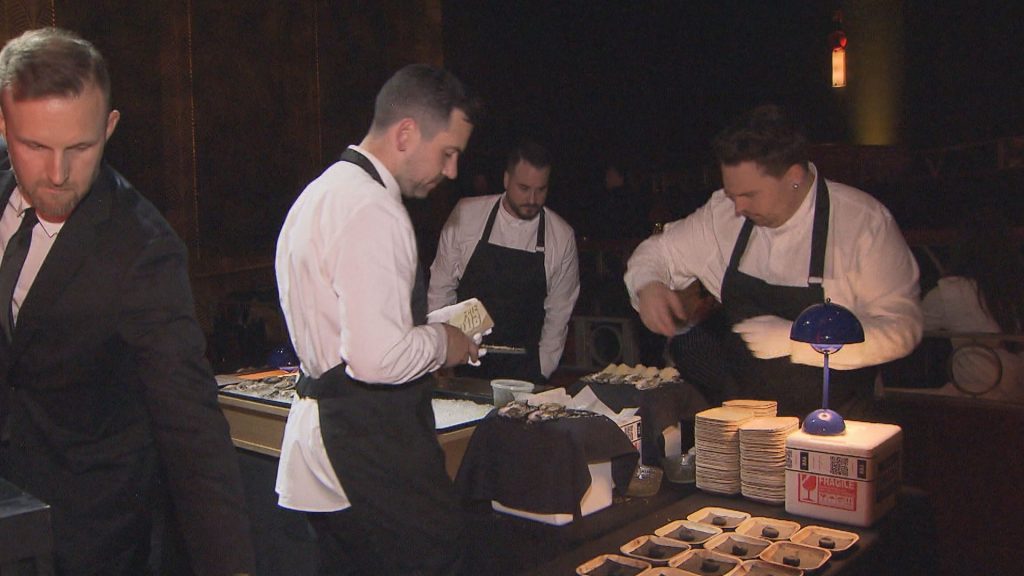 Chefs prepare a meal for the award ceremony