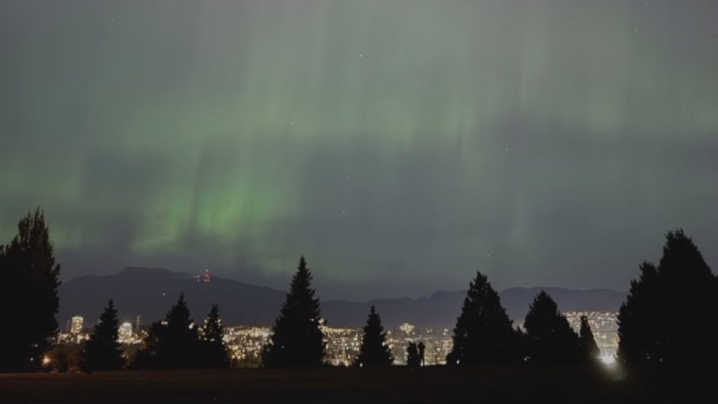 Northern Lights dance over Metro Vancouver