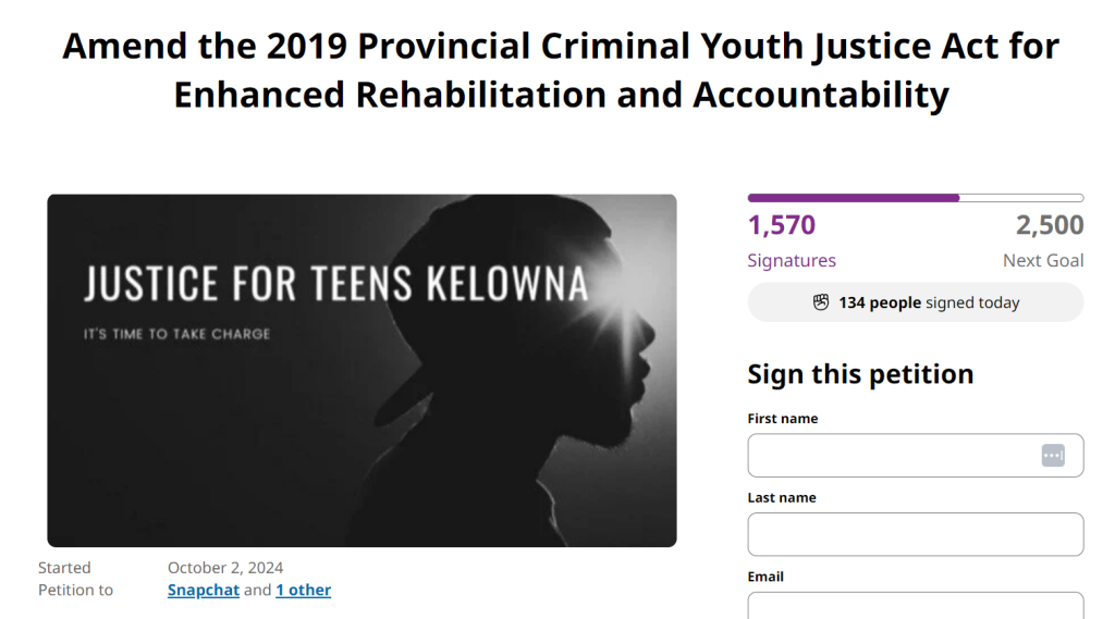 The father of the teenage victim of a Kelowna swarming attack says he supports a petition calling for changes to the Youth Criminal Justice Act.