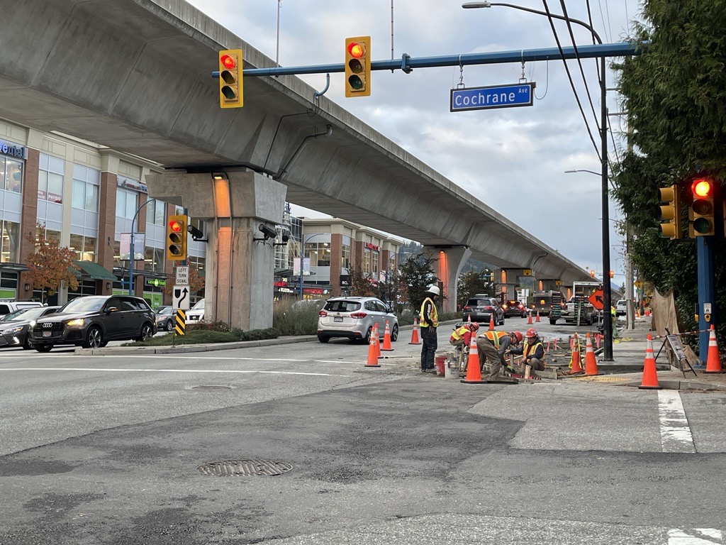 North Road between Lougheed Highway and Clarke Road along the Burnaby-Coquitlam border is another area full of road closures, heavy delays, and noise. (Sonia Aslam / CityNews Image)