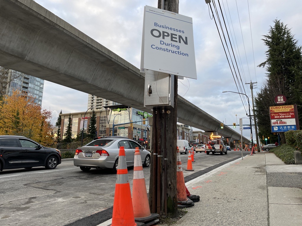 North Road between Lougheed Highway and Clarke Road along the Burnaby-Coquitlam border is another area full of road closures, heavy delays, and noise. (Sonia Aslam / CityNews Image)