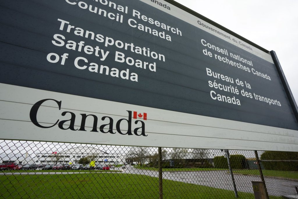 Sign outside the Transportation Safety Board of Canada headquarters