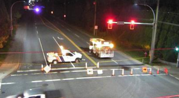 Section of HWY 15 closes in Surrey after pedestrian hit by vehicle