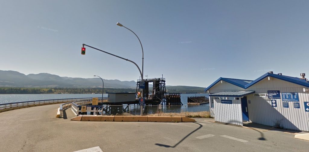 Pickup truck crashes through barriers into water at Denman Island ferry terminal