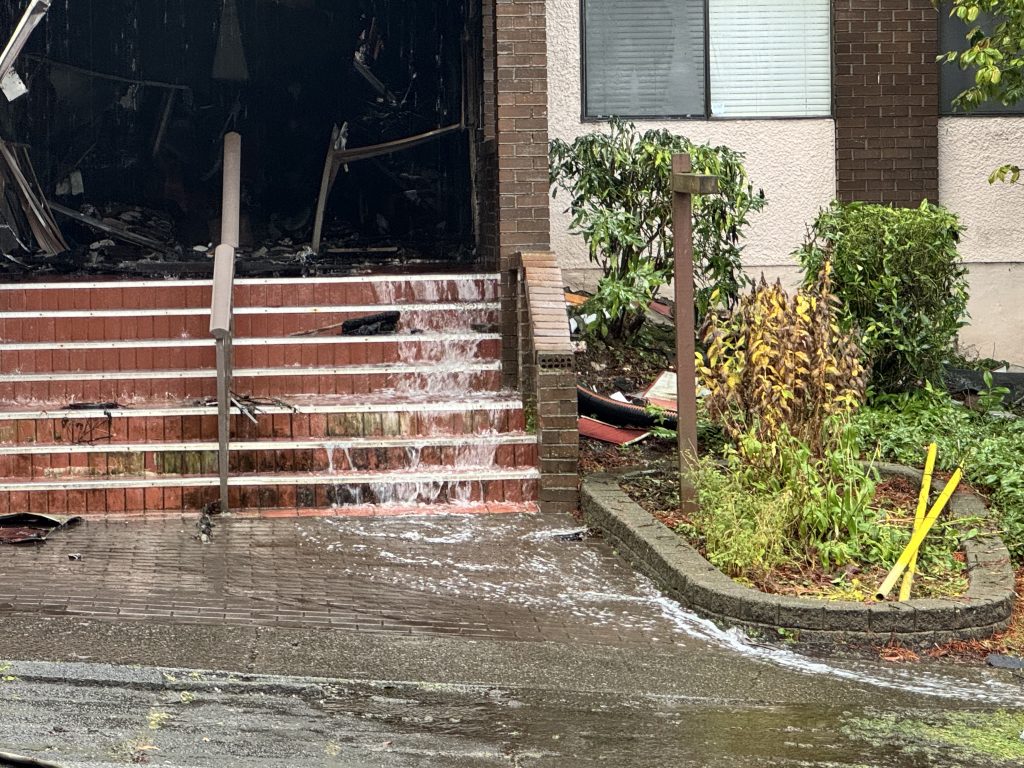 Residents return to Burnaby apartment building after massive fire believed arson