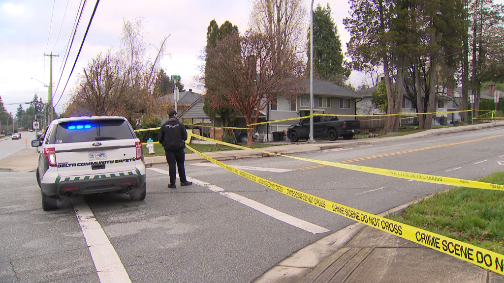 Delta Police on scene of a shots-fired call near 92 Avenue near 114 Street