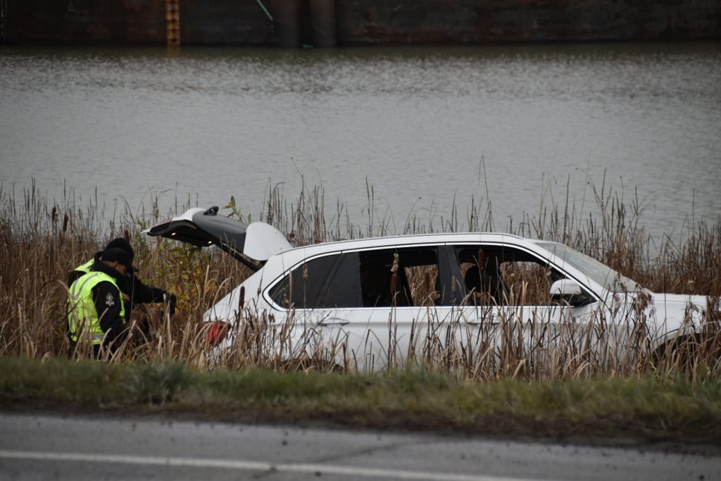 The Delta Police Department (DPD) says a woman allegedly intentionally drove into the Fraser River with two young children in the car Friday morning.