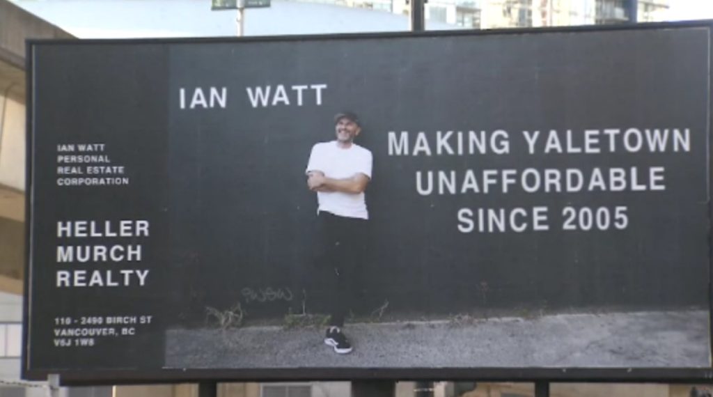 'Making Yaletown Unaffordable:' realtor faces threats over Vancouver billboard