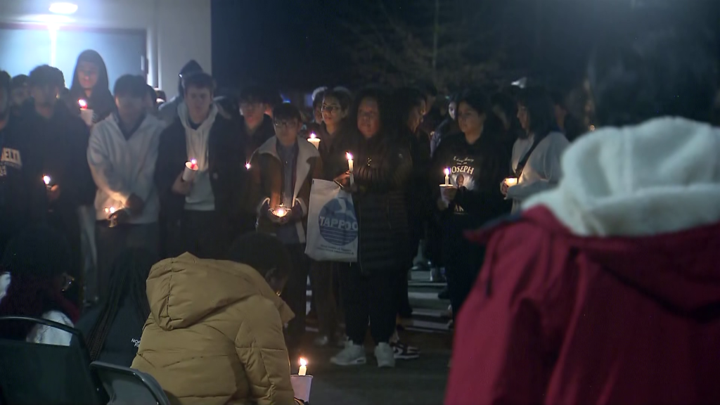 A candlelight vigil was help for Joseph Maku in Delta on Sunday December 1, 2024. (CityNews Image)