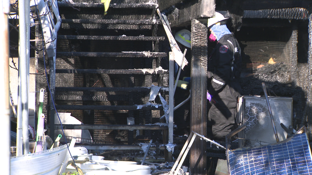 An East Vancouver home partially destroyed by fire