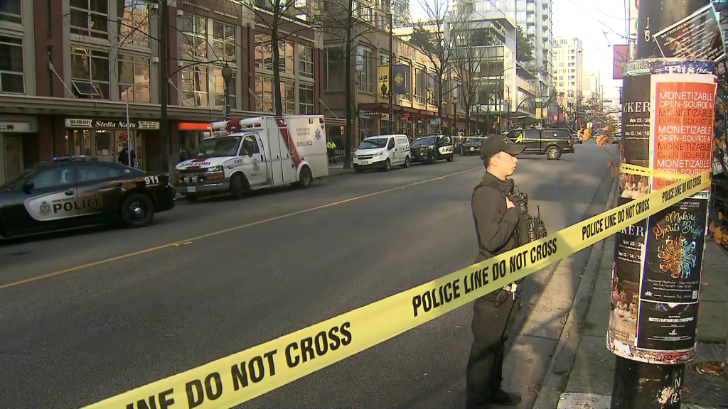 Vancouver Police officers responded to a "violent" incident that left multiple people injured Wednesday. (CityNews Image)